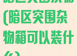 暗区突围杂物(暗区突围杂物箱可以装什么)