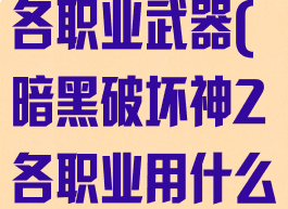 暗黑破坏神2各职业武器(暗黑破坏神2各职业用什么武器)