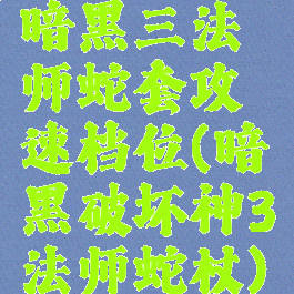 暗黑三法师蛇套攻速档位(暗黑破坏神3法师蛇杖)