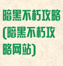 暗黑不朽攻略(暗黑不朽攻略网站)