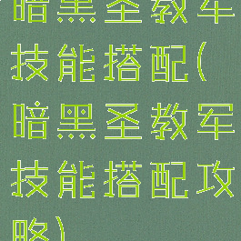 暗黑圣教军技能搭配(暗黑圣教军技能搭配攻略)