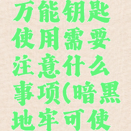 暗黑地牢万能钥匙使用需要注意什么事项(暗黑地牢可使用次数)