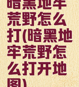 暗黑地牢荒野怎么打(暗黑地牢荒野怎么打开地图)