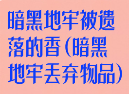 暗黑地牢被遗落的香(暗黑地牢丢弃物品)