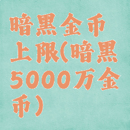 暗黑金币上限(暗黑5000万金币)