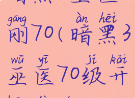 暗黑3巫医刚70(暗黑3巫医70级开荒技能)