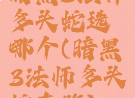 暗黑3法师多头蛇选哪个(暗黑3法师多头蛇套路)