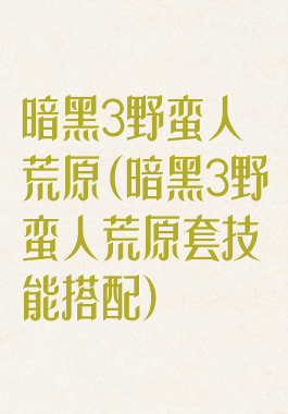 暗黑3野蛮人荒原(暗黑3野蛮人荒原套技能搭配)