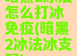 暗黑2冰法怎么打冰免疫(暗黑2冰法冰支配)