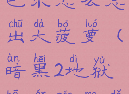 暗黑2地狱巴尔怎么总出大菠萝(暗黑2地狱巴尔怎么打)