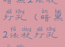暗黑2法杖打孔(暗黑2法杖打孔技巧)