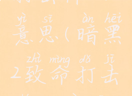 暗黑2致命打击什么意思(暗黑2致命打击什么意思啊)