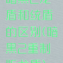 暗黑2龙盾和统盾的区别(暗黑2重制版龙盾)