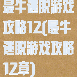 最牛逃脱游戏攻略12(最牛逃脱游戏攻略12章)