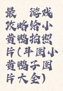 最囧游戏攻略给小黄鸭拍照片(斗图小黄鸭子图片大全)