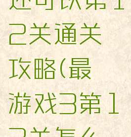 最囧游戏还可以第12关通关攻略(最囧游戏3第12关怎么过)