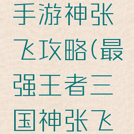 最强王者手游神张飞攻略(最强王者三国神张飞攻略)