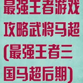 最强王者游戏攻略武将马超(最强王者三国马超后期)