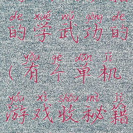 有个单机游戏收秘籍的学武功的(有个单机游戏收秘籍的学武功的老师)