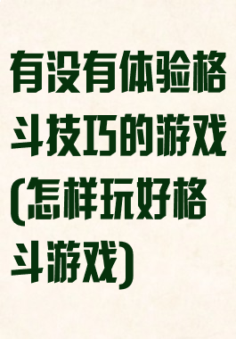 有没有体验格斗技巧的游戏(怎样玩好格斗游戏)