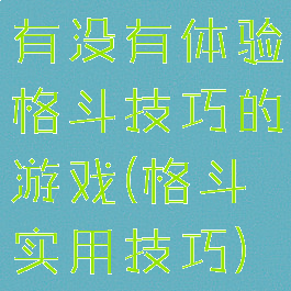 有没有体验格斗技巧的游戏(格斗实用技巧)
