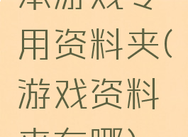 本游戏专用资料夹(游戏资料夹在哪)