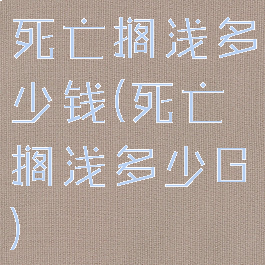 死亡搁浅多少钱(死亡搁浅多少G)