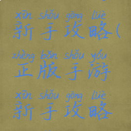 正版手游新手攻略(正版手游新手攻略推荐)