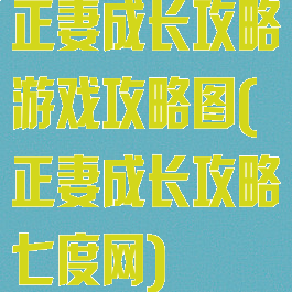 正妻成长攻略游戏攻略图(正妻成长攻略七度网)