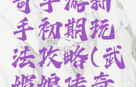 武媚娘传奇手游新手初期玩法攻略(武媚娘传奇换装游戏)