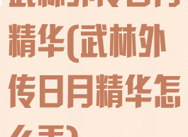 武林外传日月精华(武林外传日月精华怎么弄)