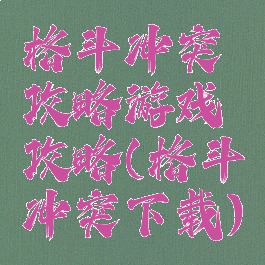 格斗冲突攻略游戏攻略(格斗冲突下载)