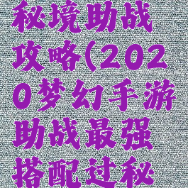 梦幻手游秘境助战攻略(2020梦幻手游助战最强搭配过秘境)