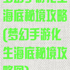 梦幻手游化生海底秘境攻略(梦幻手游化生海底秘境攻略图)