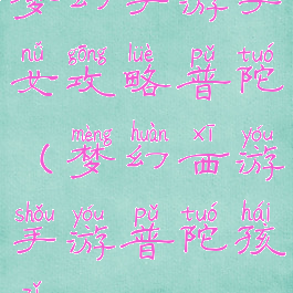 梦幻手游子女攻略普陀(梦幻西游手游普陀孩子)