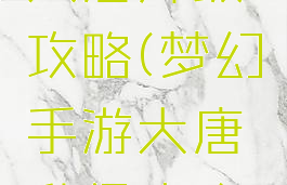 梦幻手游大唐升级攻略(梦幻手游大唐升级攻略视频)