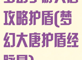 梦幻手游大唐攻略护盾(梦幻大唐护盾经脉是)