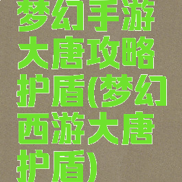 梦幻手游大唐攻略护盾(梦幻西游大唐护盾)