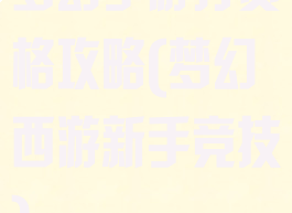 梦幻手游打资格攻略(梦幻西游新手竞技)