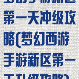 梦幻手游新区第一天冲级攻略(梦幻西游手游新区第一天升级攻略)