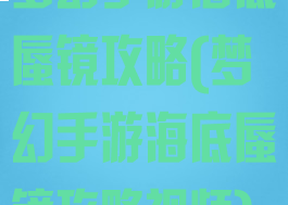 梦幻手游海底蜃镜攻略(梦幻手游海底蜃镜攻略视频)