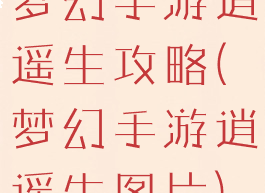 梦幻手游逍遥生攻略(梦幻手游逍遥生图片)