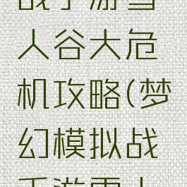 梦幻模拟战手游雪人谷大危机攻略(梦幻模拟战手游雪人拯救计划)