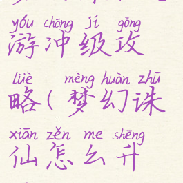 梦幻诛仙手游冲级攻略(梦幻诛仙怎么升级攻略)