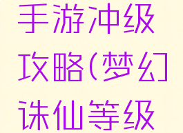 梦幻诛仙手游冲级攻略(梦幻诛仙等级开启攻略)