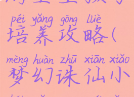 梦幻诛仙手游圣巫孩子培养攻略(梦幻诛仙小孩怎么培养)
