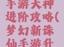 梦幻诛仙手游大神进阶攻略(梦幻新诛仙手游升级攻略)