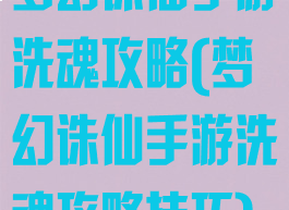 梦幻诛仙手游洗魂攻略(梦幻诛仙手游洗魂攻略技巧)