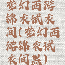 梦幻西游锦衣试衣间(梦幻西游锦衣试衣间黑)