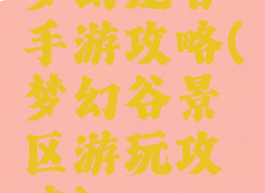 梦幻龙谷手游攻略(梦幻谷景区游玩攻略)